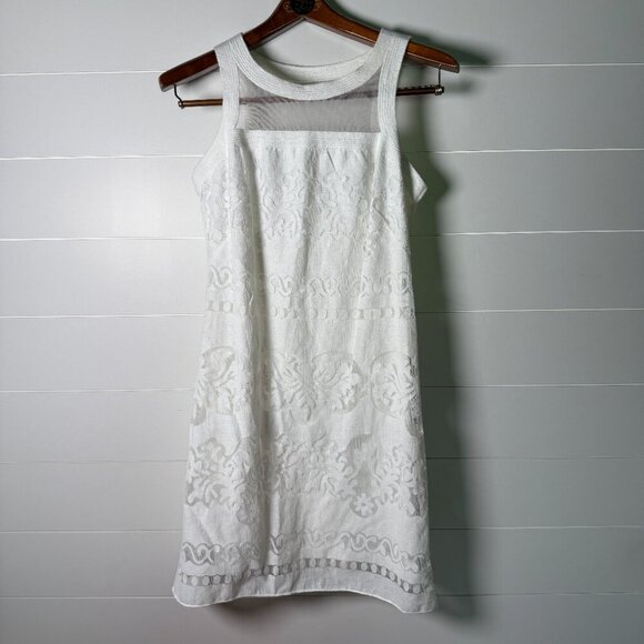 Max Studio White Sleeveless Lace Dress Small Summer Resort - Picture 1 of 7